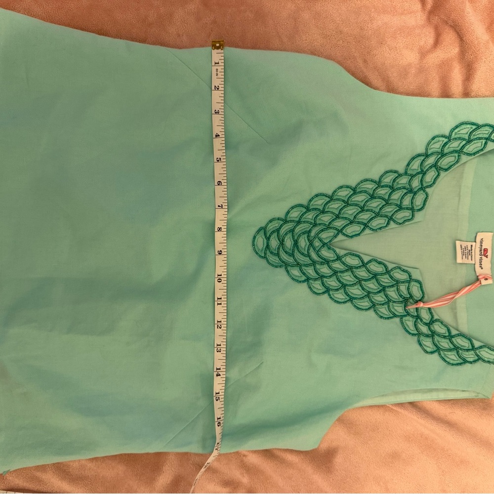 Vineyard Vines Mint Green Sleeveless Tank with Green Embroidery - Picture 4 of 5